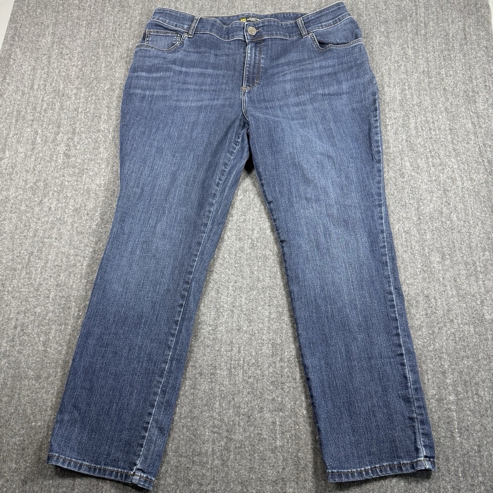 Lee Womens Jeans 20W Medium Relaxed Fit Straight Leg Mid Rise Stretch Blue